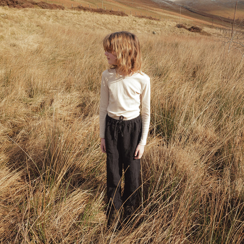 Linden Baby & Kids Trousers - Linen - Black