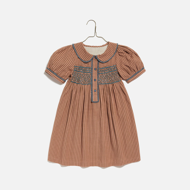 Cotton Elizabeth Dress - Tea Rose Check