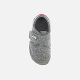 Boiled Wool/Suede Slipper Shoe - Grey Melange