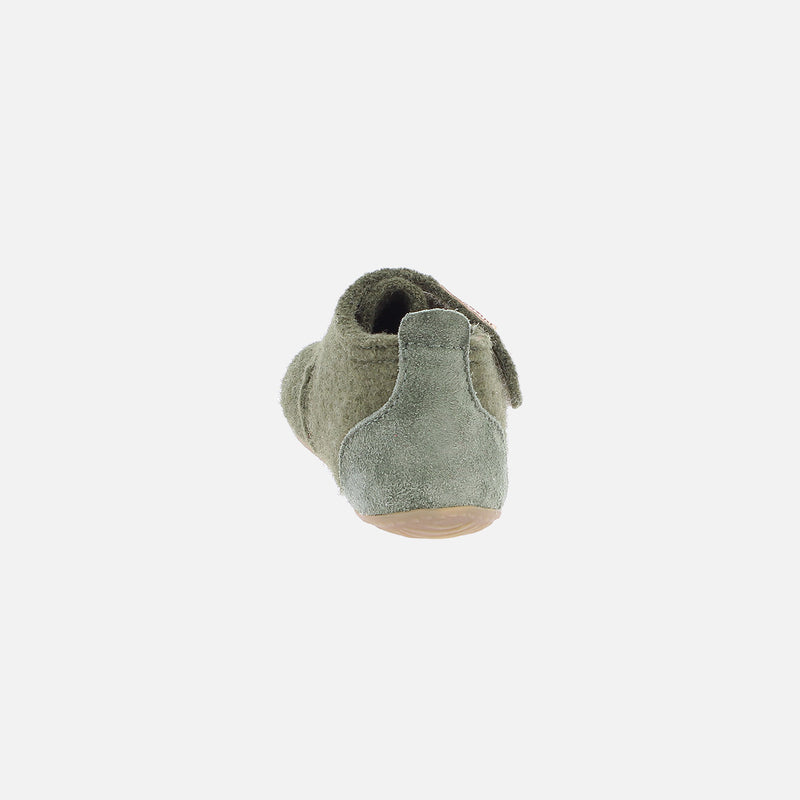 Boiled Wool Slipper Shoe - Moss