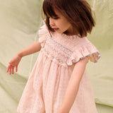Kids Cotton Aurelina Dress - Cream