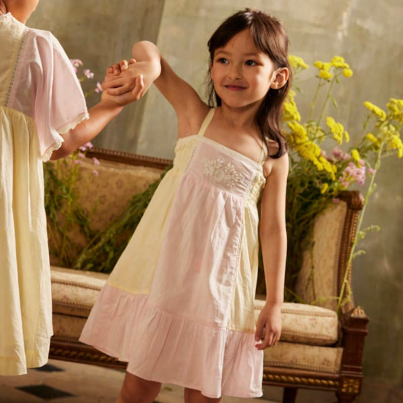 Kids Cotton Marcelina Dress - Pink & Yellow MamaOwl Kids Cotton Marcelina Dress - Pink & Yellow MamaOwl