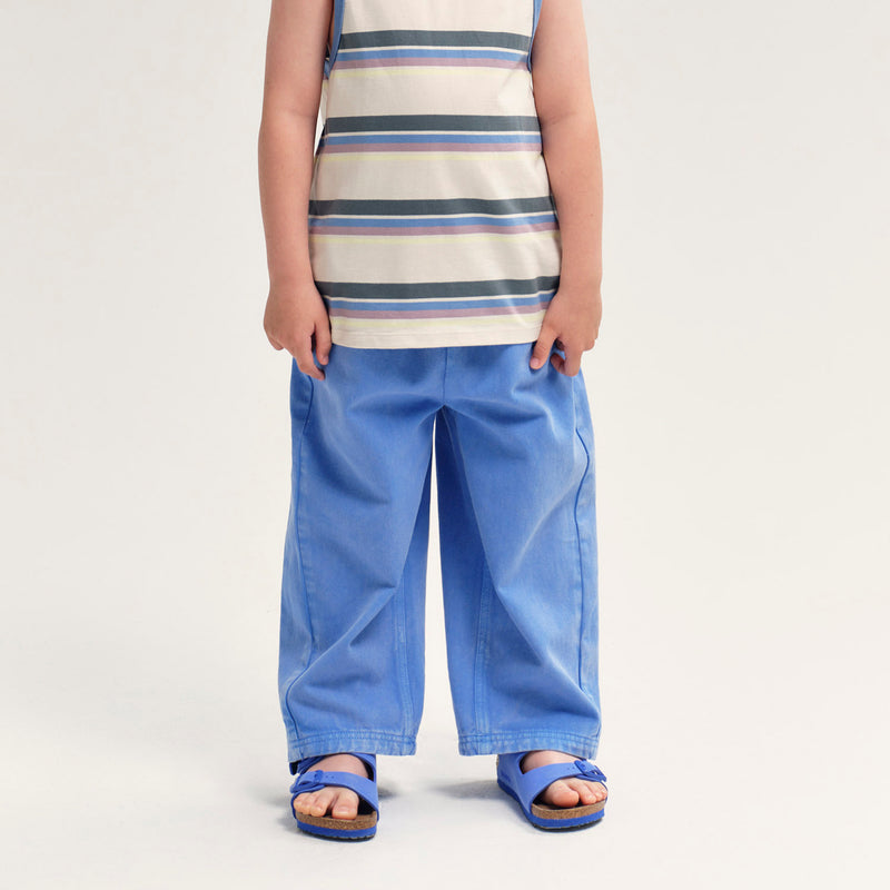 Cotton Twill Relaxed Pant - Blue