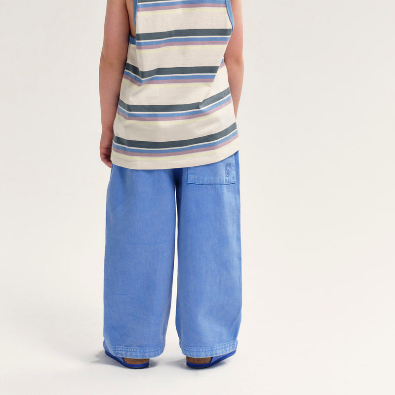 Cotton Twill Relaxed Pant - Blue