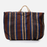 Hand Woven Jute Giant Poresh Hold All - Cobalt Stripe