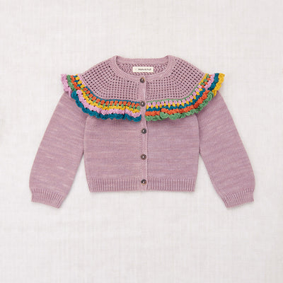 Crochet Pima Cotton Joya Cardigan - Plum Petal