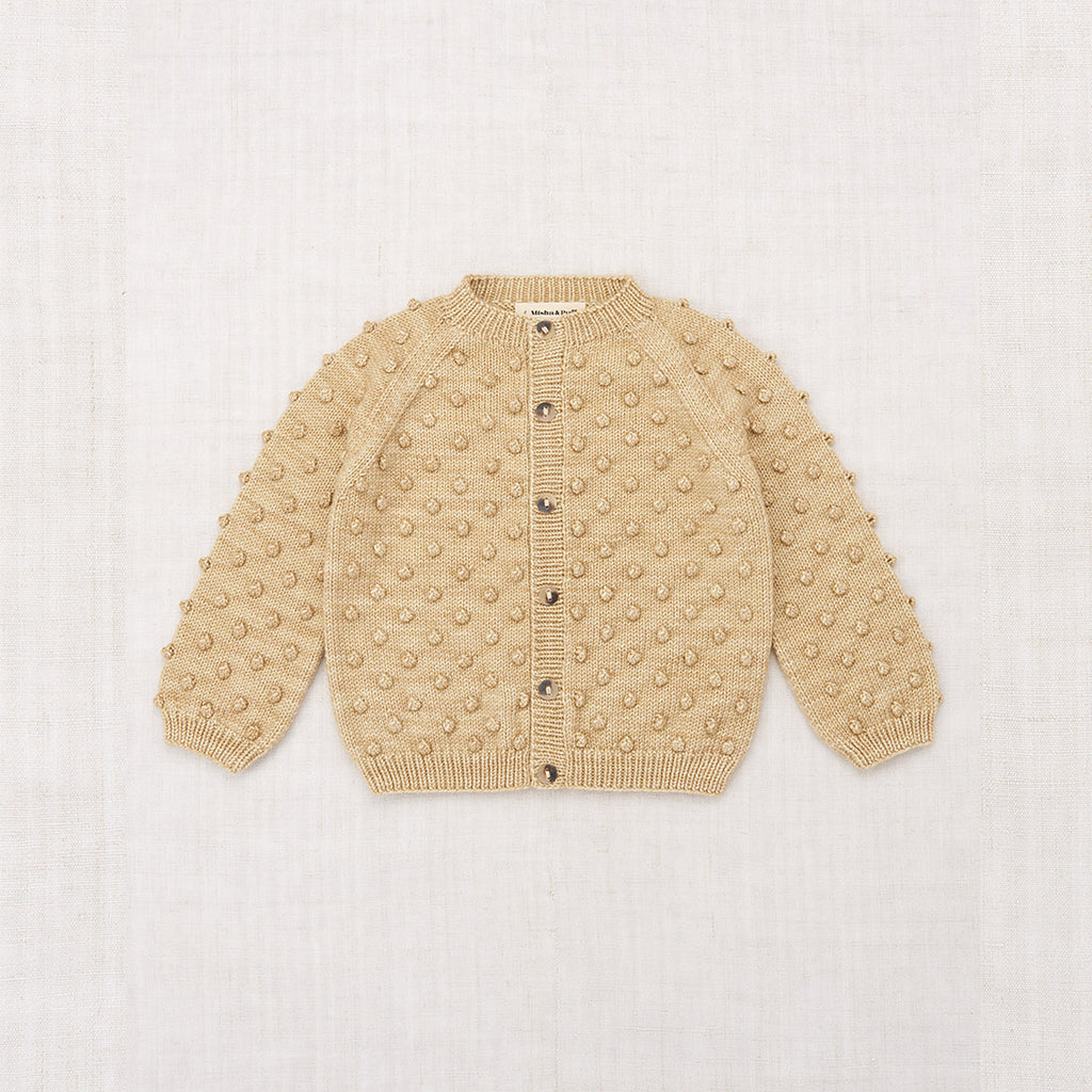 Baby & Kids Hand Knit Merino Wool Popcorn Cardigan - Alabaster