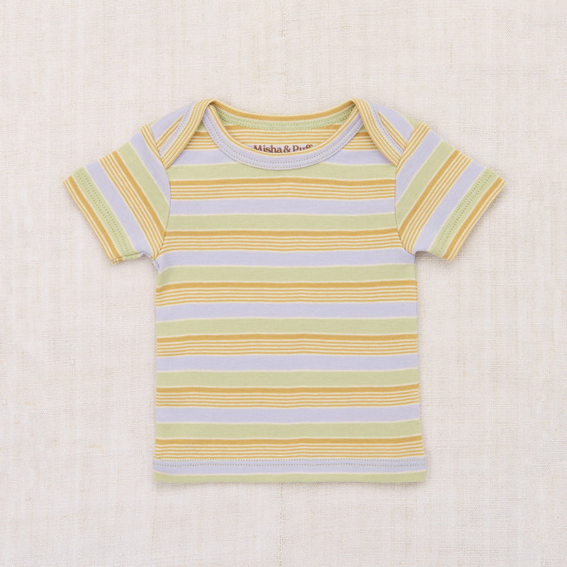 Baby Pima Cotton Lap Tee - Mist Avenue Stripe
