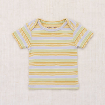 Baby Pima Cotton Lap Tee - Mist Avenue Stripe