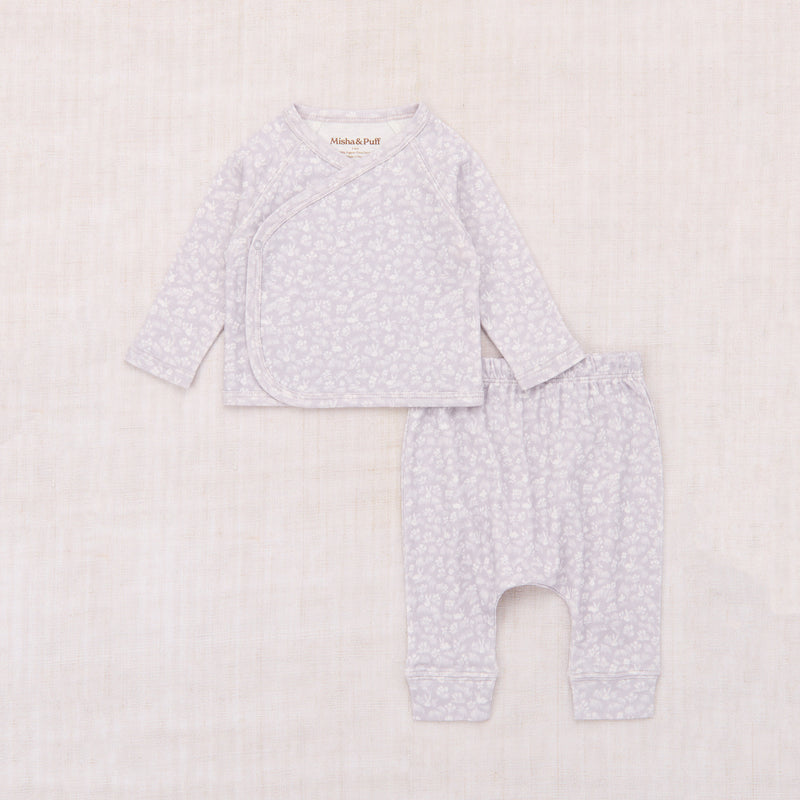 Baby Pima Cotton Wrap Set - Mist Bunny Meadow
