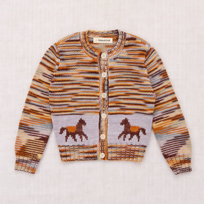 Kids Pima Cotton Horse Trot Cardigan - Viola Space Dye