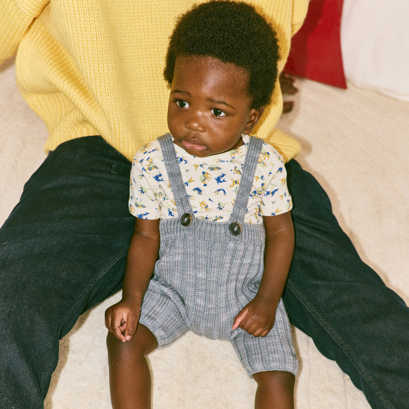 Baby Pima Cotton Rib Shorties - Blue Ribbon