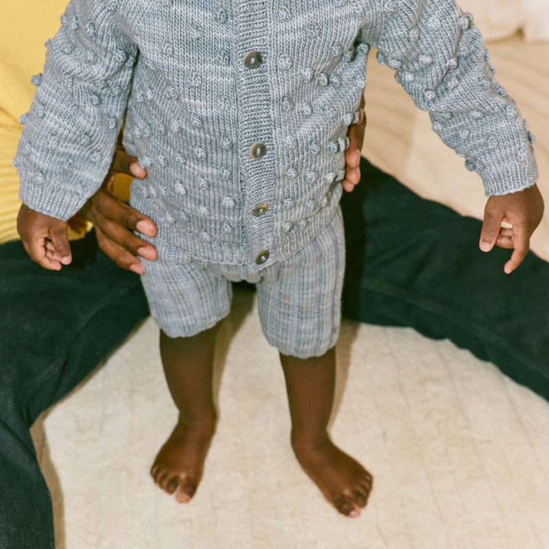 Baby Pima Cotton Rib Shorties - Blue Ribbon