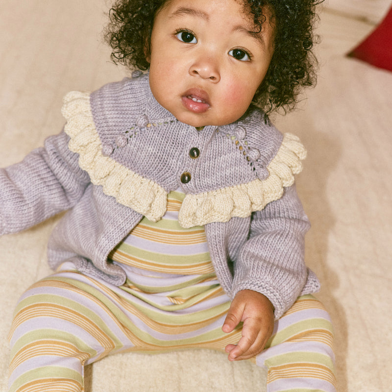 Baby Pima Cotton Leggings - Mist Avenue Stripe