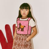 Kids Hand Crochet Pima Cotton Horse Top - Azalea