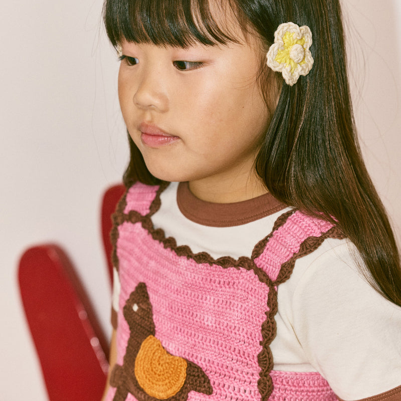Kids Hand Crochet Pima Cotton Horse Top - Azalea