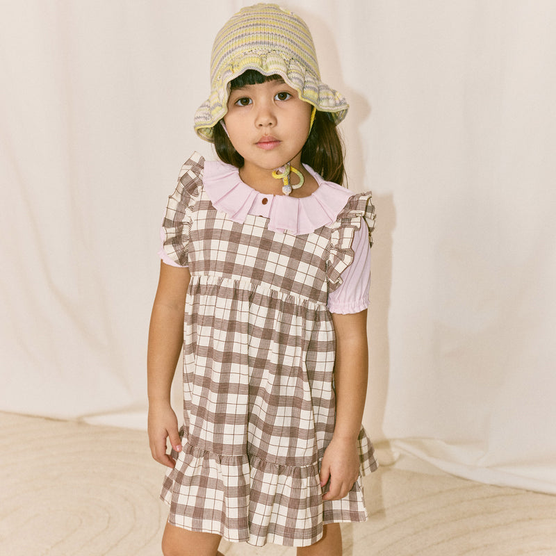 Kids Pima Cotton Ruffle Sleeve Dress - Cola Piazza