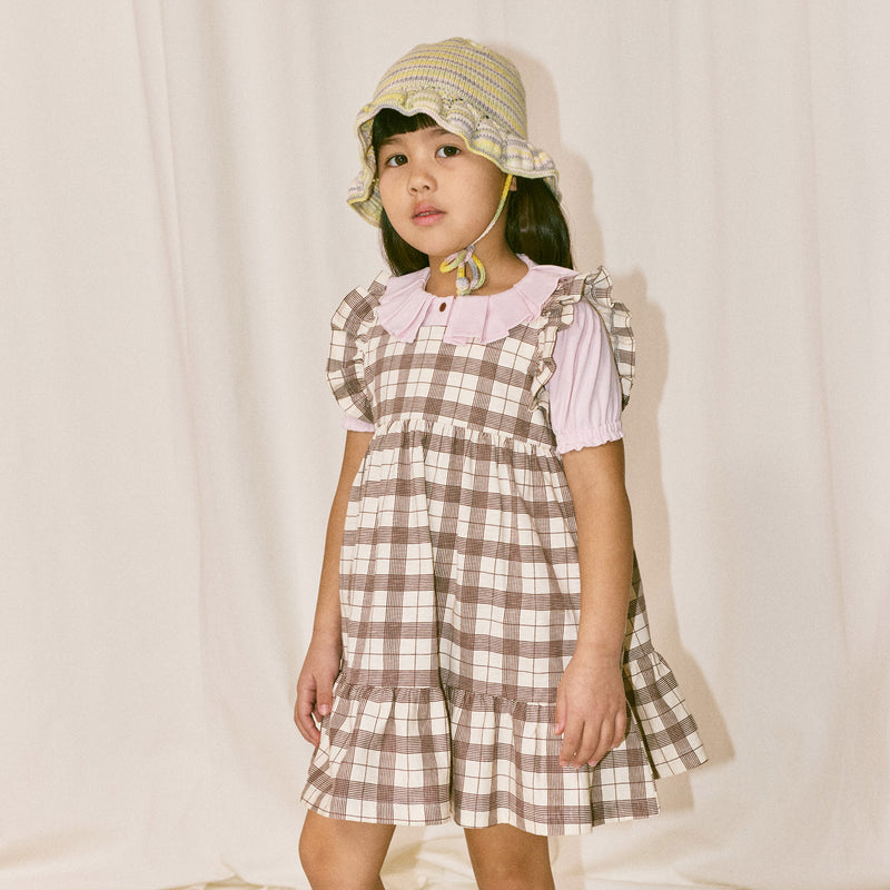 Kids Pima Cotton Ruffle Sleeve Dress - Cola Piazza