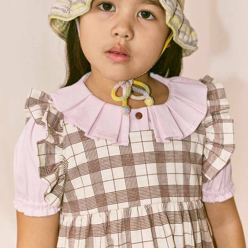 Kids Pima Cotton Ruffle Sleeve Dress - Cola Piazza