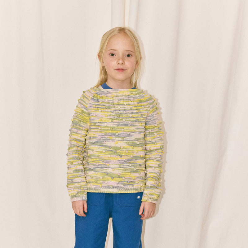 Kids Hand Knit Pima Cotton Summer Popcorn Sweater - Bubble Space Dye