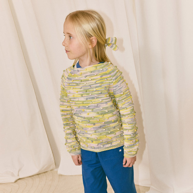 Kids Hand Knit Pima Cotton Summer Popcorn Sweater - Bubble Space Dye
