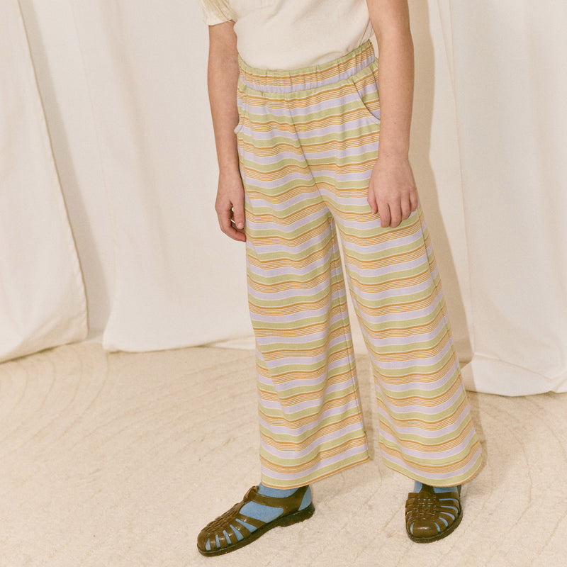 Kids Pima Cotton Beach pant - Mist Avenue Stripe