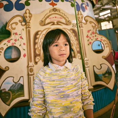 Kids Hand Knit Pima Cotton Summer Popcorn Sweater - Bubble Space Dye