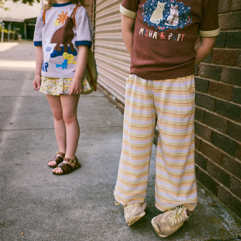 Kids Pima Cotton Beach pant - Mist Avenue Stripe