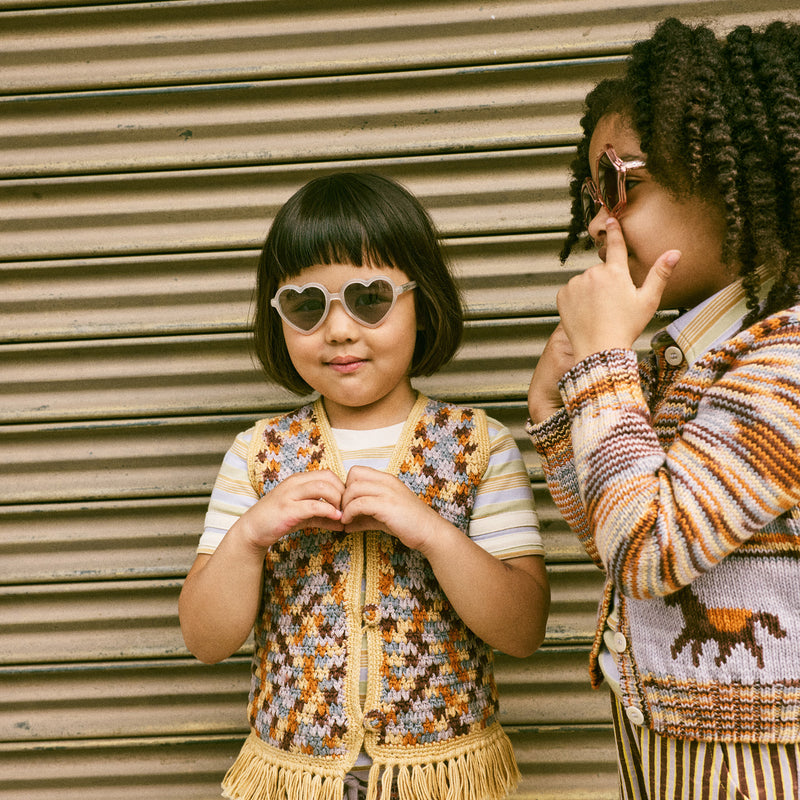 Kids Pima Cotton Horse Trot Cardigan - Viola Space Dye