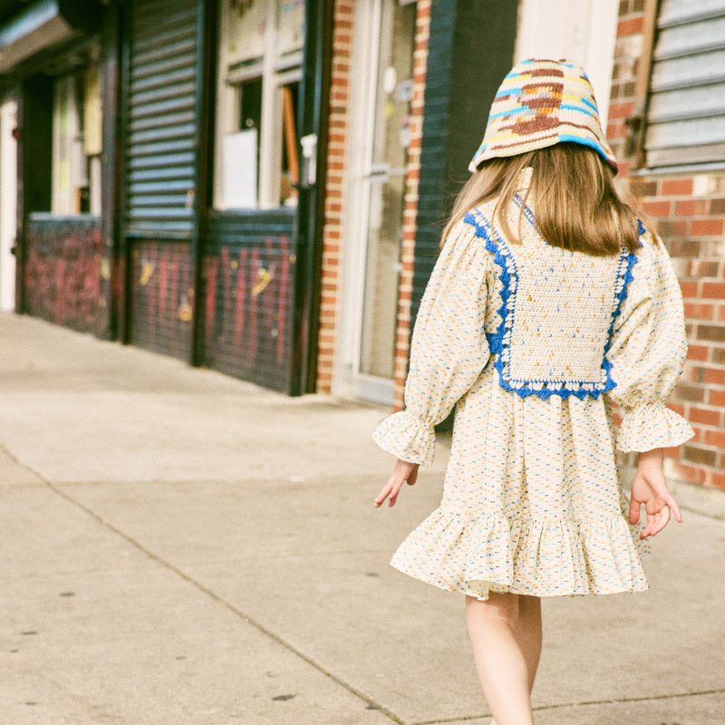 Kids Pima Cotton Cat Topanga Popover - Seashore Confetti