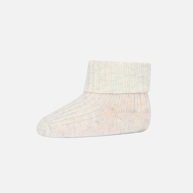 Baby & Kids Cotton Rib Ankle Socks - Crème Melange