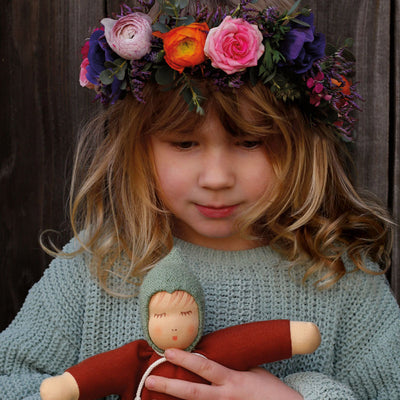 Handmade Cotton/Wool Walnut Baby Soft Doll