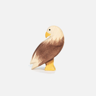 Handcrafted Wooden Bald Eagle Standing
