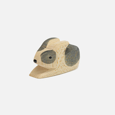 Handcrafted Wooden Black & White Baby Rabbit