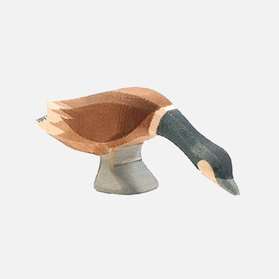 Handcrafted Wooden Canada Goose with Long Neck
