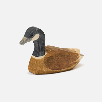 Handcrafted Wooden Canada Goose Swimming