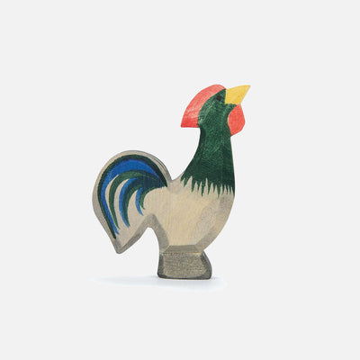 Handcrafted Wooden Dark Rooster