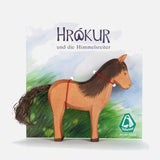 Handcrafted Wooden Iceland Horse Hrókur