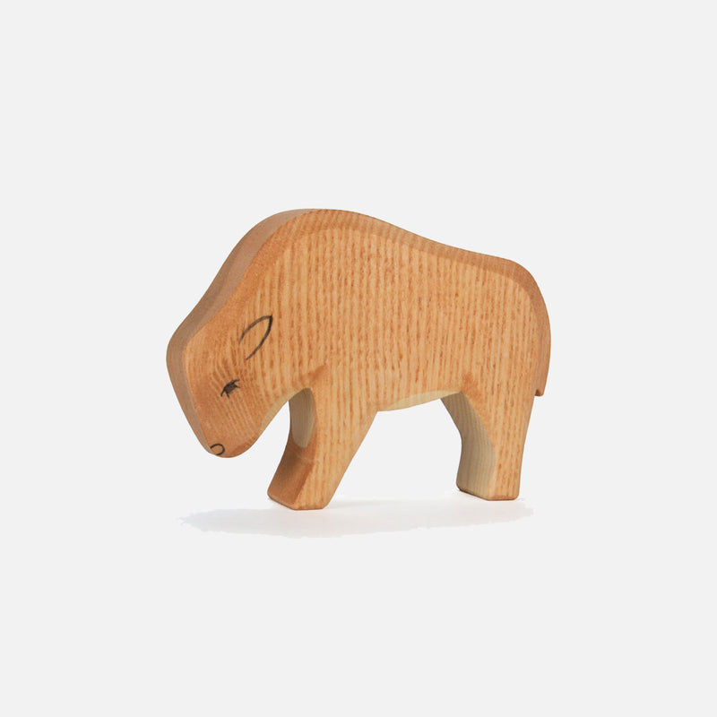 Handcrafted Wooden Baby Bison