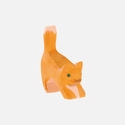 Handcrafted Wooden Small Cat Head Low