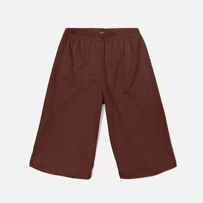 Cotton Wide Leg Trousers - Chestnut