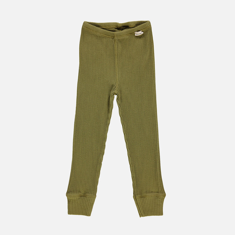 Baby & Kids Cotton Basilic Leggings - Green Moss