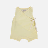 Baby Cotton Clematite Wrap Romper - Pastel Yellow