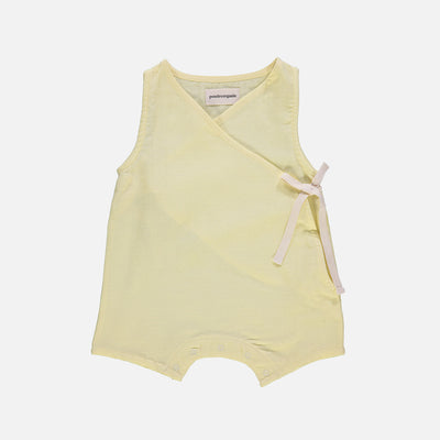 Baby Cotton Clematite Wrap Romper - Pastel Yellow