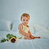 Baby Cotton Clematite Wrap Romper - Pastel Yellow
