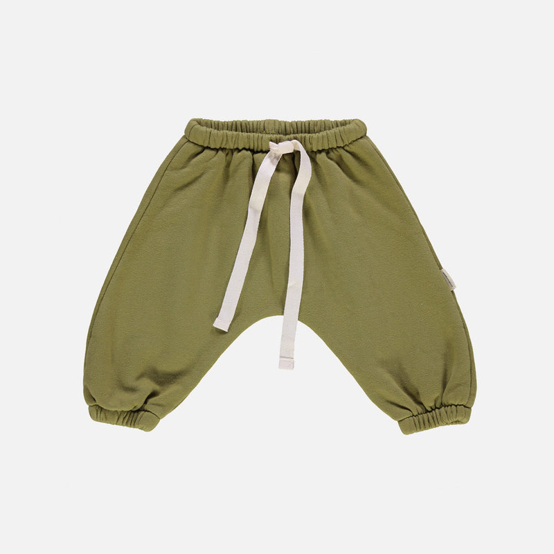 Baby & Kids Cotton Fleece Cannelle Trousers - Green Moss