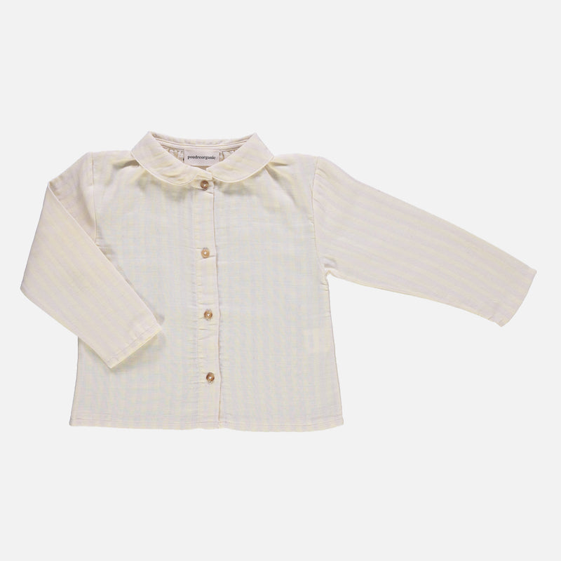 Kids Cotton Bambou Blouse - Pastel Yellow/Almond Milk Stripe