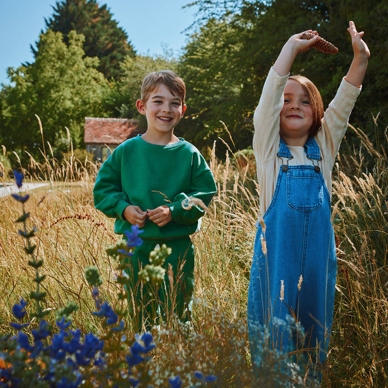 Kids Cotton Jojoba Sweatshirt - Deep Grass Green