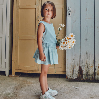 Kids Cotton Myosotis Summer Skirt - Baby Blue