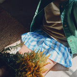 Kids Cotton Poplin Gui Shorts - Wide Blue/White Stripe